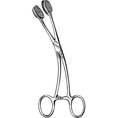 Young Tongue Seizing Forceps, 6 1/2" (16.5 Cm), W/ Soft Rubber Jaws